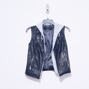 Black Rivet Faux Leather Vest